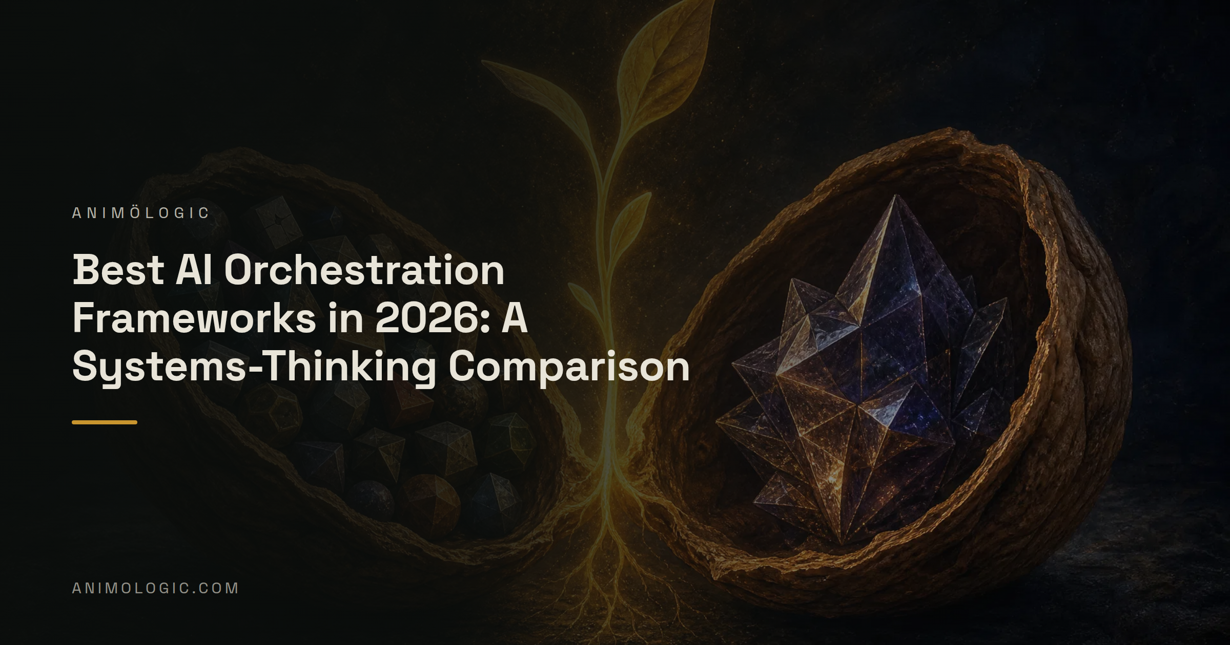 animölogic branded title card for the article: Best AI Orchestration Frameworks in 2026: A Systems-Thinking Comparison